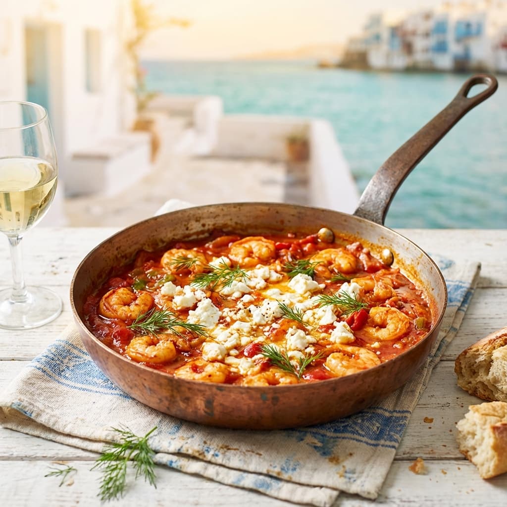 Crevettes Saganaki